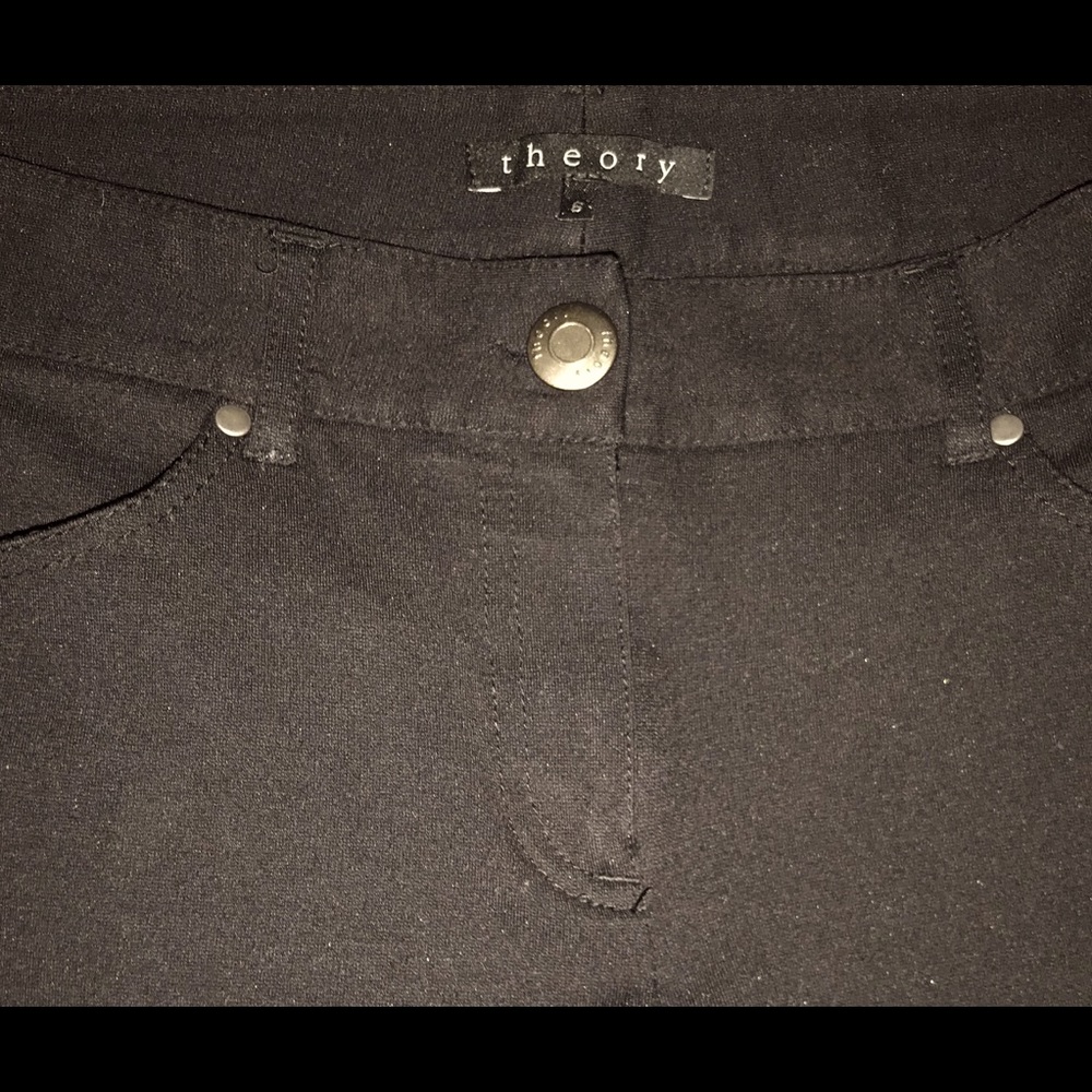 Theory black ankle zip pants
